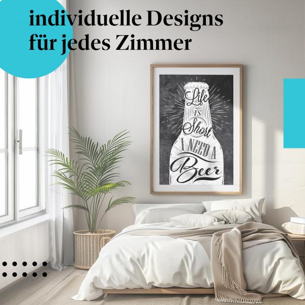 Schlafzimmer Deko: Bier-Humor mit "Bier-Poster"